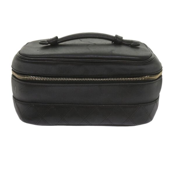 CHANEL Vanity Cosmetic Pouch Leather Black CC Auth - Picture 2 of 16